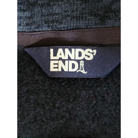 LANDS END Navy Quarter Zip Pullover Sweater Top - Picture 5 of 8